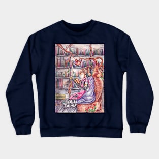 Aesthetic Library and Books For Bookworm Crewneck Sweatshirt